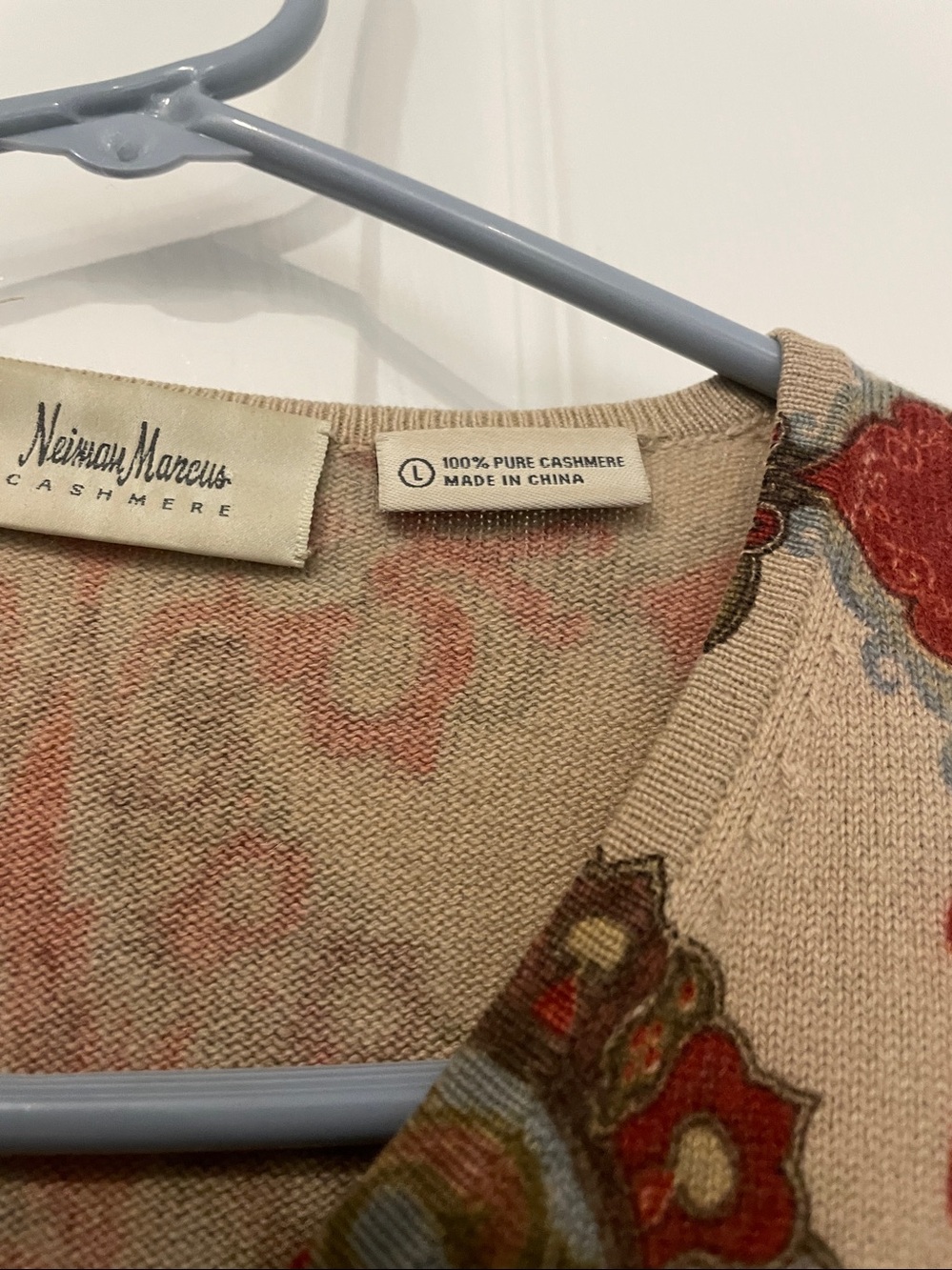 Neiman Marcus 100% Pure Cashmere Paisley Cardigan Sweater Size L - Picture 3 of 7